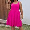 Independent Station European and American Spring and Summer Large Size Women's Clothing A Pendulum Loose Solid Color Sleeveless Medium and Long Dress