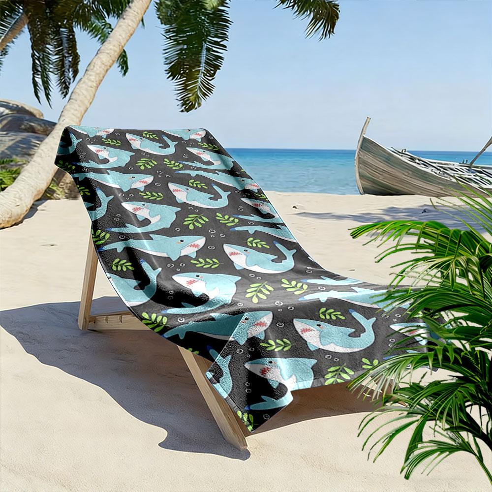 Shark Pattern Beach Towel Beach Towel Quick-drying for Travel Outdoor Sports Jogging Beach and Swimming