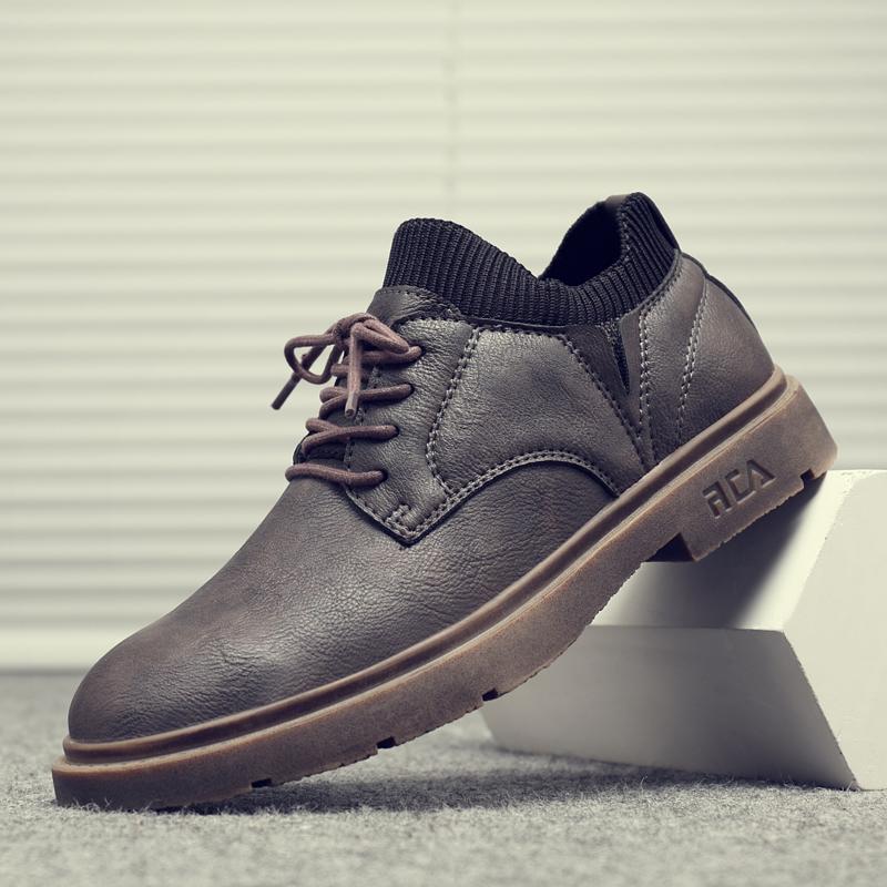 Autumn and Winter British Martin Boots Trendy High-top Leather Boots Snow Velvet Thermal Cotton Shoes