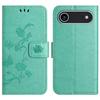 For iPhone 17 Air Case Wallet Stand Imprinted Butterfly Flower PU Leather Phone Cover