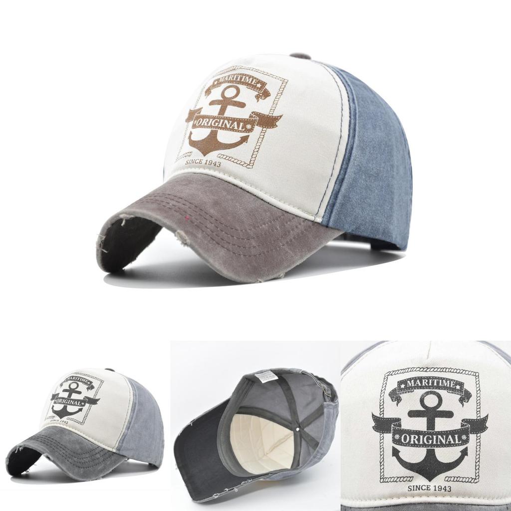 Retro Geometric Embroidery Baseball Cap Cotton Material Adjustable Size Casual Style