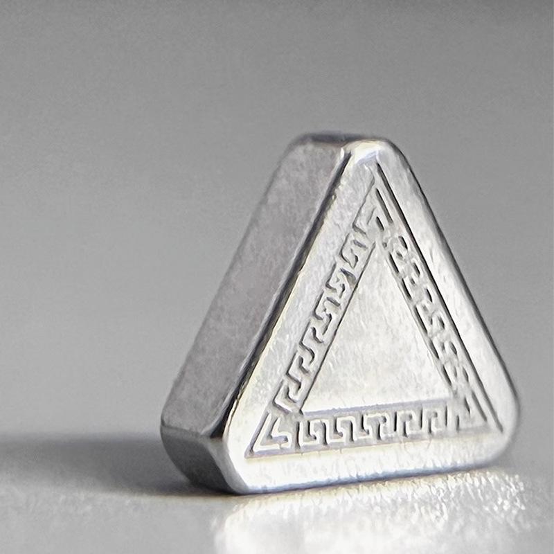 2025 Korean Style Magnetic Non-Piercing Triangle Stud Earrings: Trendy Dark Pattern for Men’s Unique Style