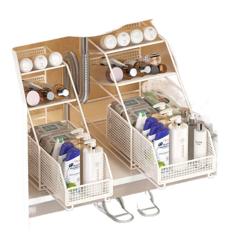 Under-Sink Pull-Out Bathroom Drain Shelf & Storage Basket