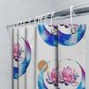 Lotus Flower Shower Curtain Floral Botanical Nature Spa Teal Blue Bathroom Decor Waterproof Fabric Vintage Artistic Home Accent