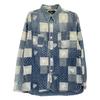 RRL Indigo X Blue Band Color Print Patchwork Shirt Tops M Indigo X blueUsed