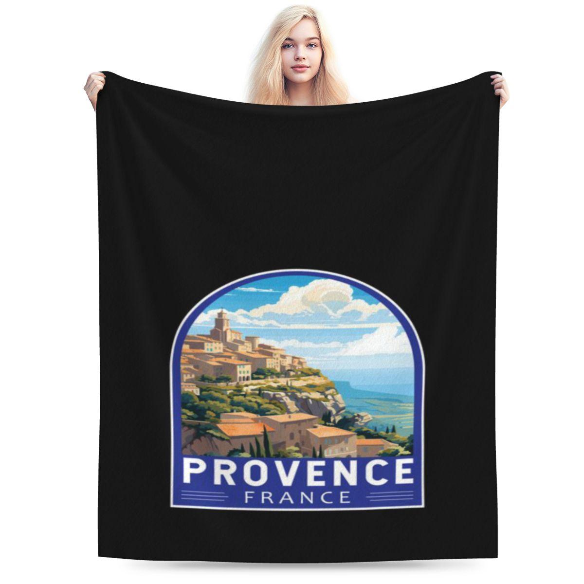 Provence France Travel Art Emblem Personalized Soft Decorate Home An UltraSoft Micro Fleece Blanket 75x100cm