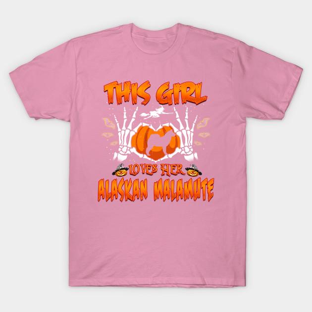 T Blouse Women This Girl Loves Her Alaskan Malamute Dog Halloween Harajuku Print Kawaii Tshirt Summer Short Sleeve Female T-Blouse Top Tee S