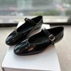 Su Yinyin same French girl~ pointed buckle with V-mouth Mary Jane flat single shoes women's versatile shallow mouth ballet shoes