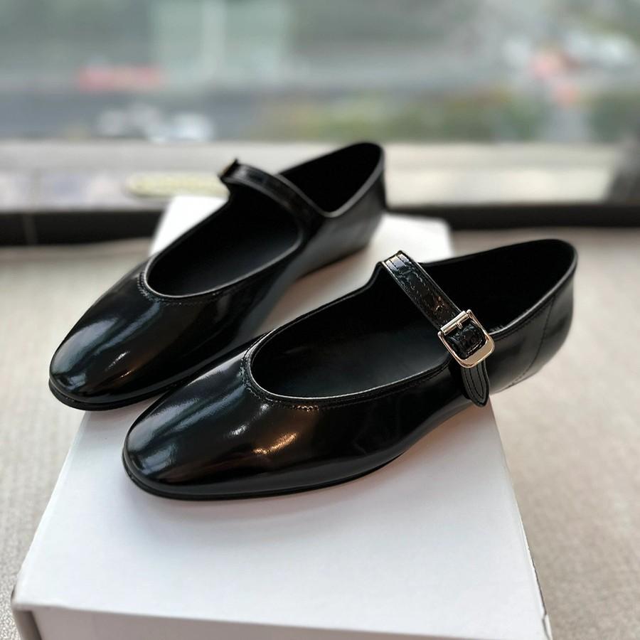 Su Yinyin same French girl~ pointed buckle with V-mouth Mary Jane flat single shoes women's versatile shallow mouth ballet shoes