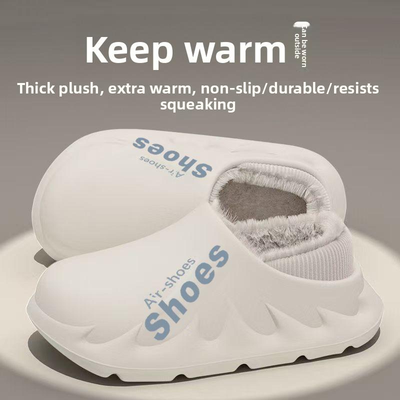 Men's New Style Closed-toe Outdoor Anti-slip Eva Waterproof Cotton Shoes for Home Wear, Also Available As A Couple's Cold-proof Option