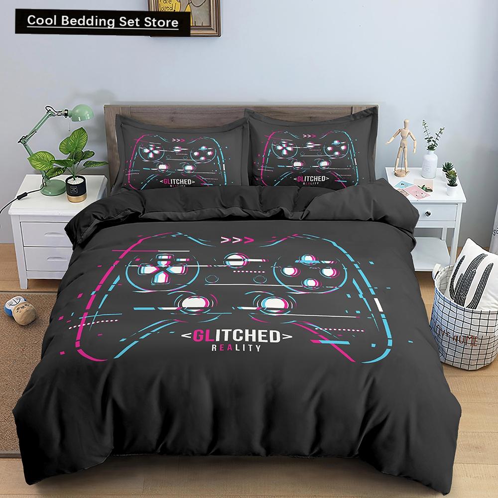 Game Bedding Set Soft Duvet Cover Set Comforter Bedding Quilt Cover with Pillowcase Kid Bedding Set 2/3pcs Polyester Quilt Cover