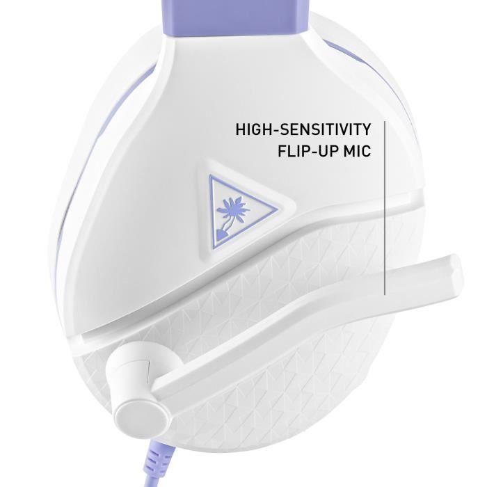 Casque Gaming Turtle Beach Recon Spark - TBS-6220-02, Micro-casque filaire avec motif géométrique, lavande et blanc