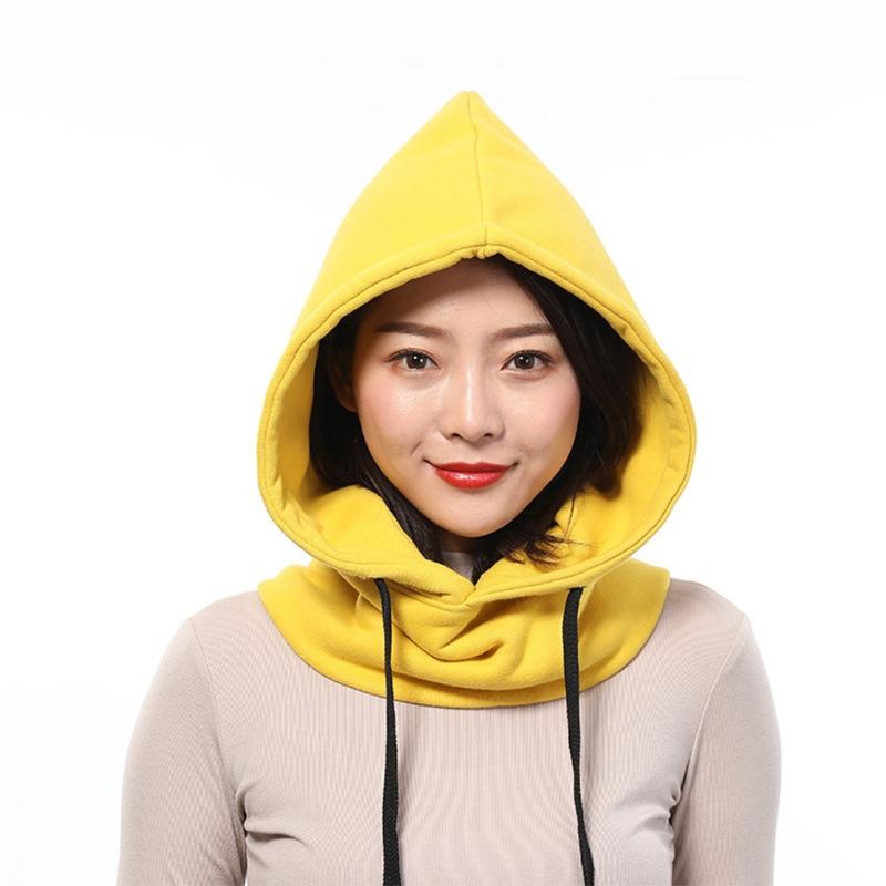 Cotton Hood Women Cycling Windproof Pullover Cap Warm Hat for Autumn Winter жёлтый