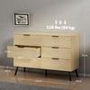 6-Drawer Chest Modern Chest of Drawers for Bedroom with Anti-Tip Design 110L x 40W x 75H cm Wood Look