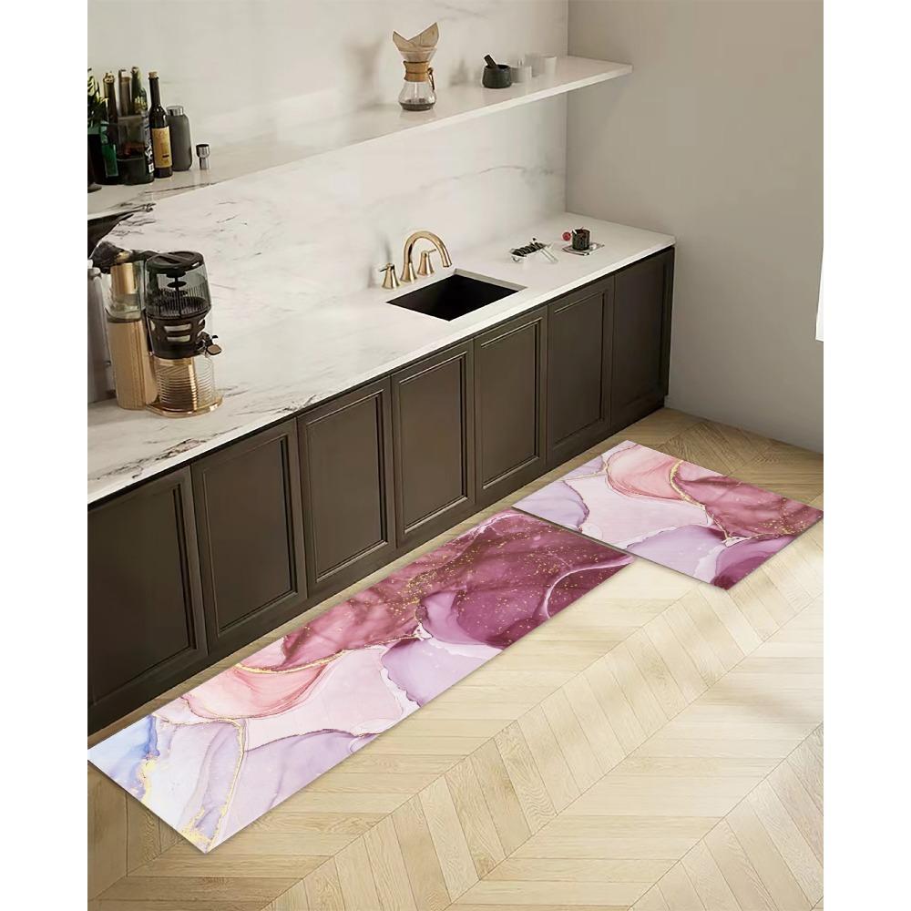 Microfiber Kitchen Two-piece Floor Mat Foot Pad Home Balcony Carpet Long Non-slip Oil Absorption and Water Absorption