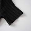 Bajiya 2025 Black A-line Knit Dress with Lapel for Women - European/American Spring/Summer Fashion