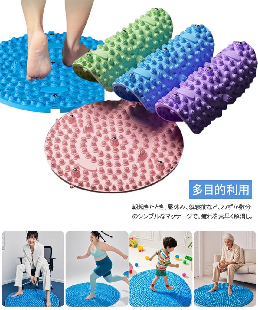 OptiPro Foot Reflexology Portable Foot Massage Mat for Relieving Relaxing Foot and Home Use Mat, Fatigue, Exercise, (Purple, 35cm)