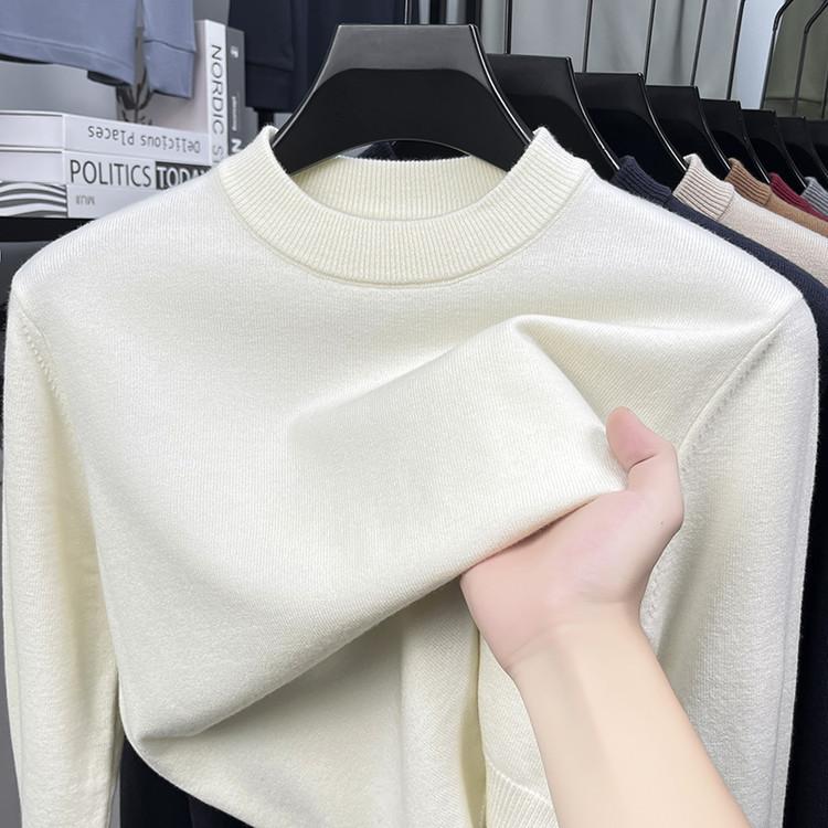 Spring and Autumn Long Sleeve T-Shirt Knitted Bottom Shirt Men's Crew Neck Long Sleeve Sweater