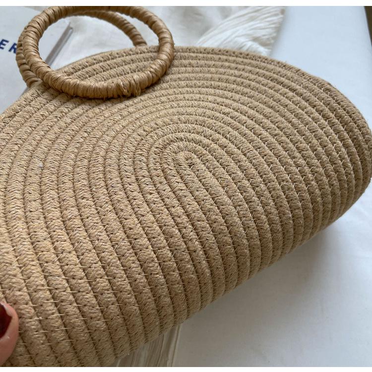 Korean Style Women's Handbag: 2026 Summer Woven Cotton Rope Tote
