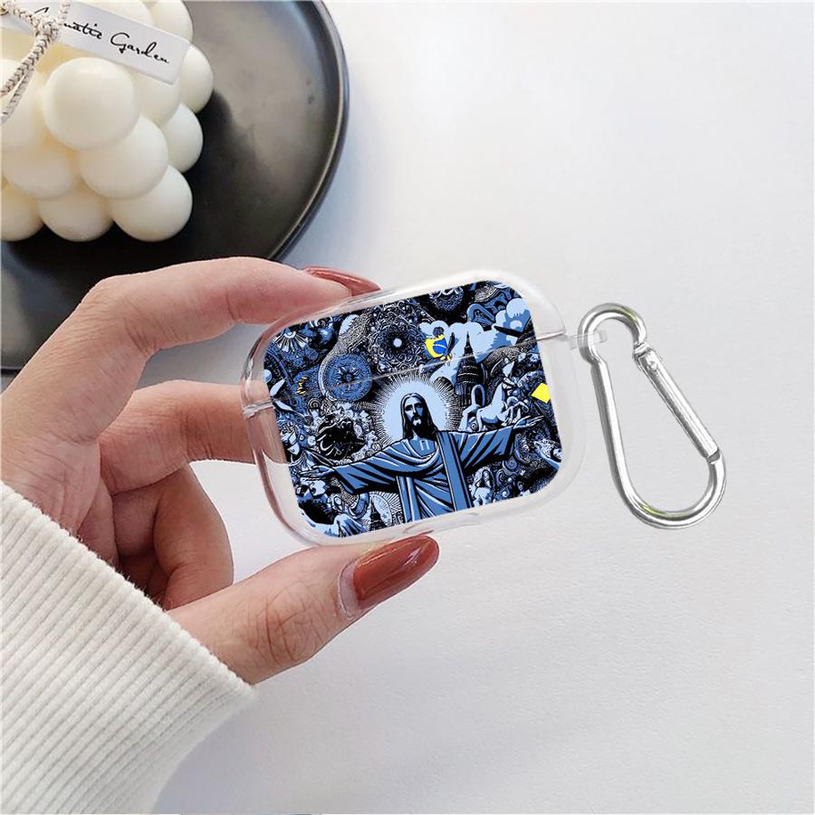 

Case For Airpods Pro3 2 4 Pro2 3 Pro 1 Clear Earphone Cases Cover God Jesus Bless You Airpods 1