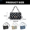 X7XC Korean Shoulder Bag with Adjustable Strap for Womens Chain Handle Denims Tassels Handbag Checkered Jeans Crossbody Purse