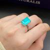 New High-end Custom Princess 10 Carat Square Emerald Paraiba Ring 10*14 Synthetic Paraiba Simple Women's Ring Party Gift