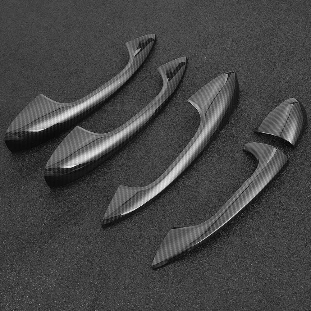 for Carbon Fiber 4pcs Car Door Handle Cover Trim,ABS Carbon Fiber Cover Trim for C-Class W205 GLC X253 2015-2018