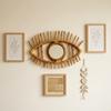 Eco Decx Handcrafted Rattan Eye Shape Wall Mirror, Boho Wooden Hanging Mirror for Bedroom, Entryway & Living Room Decor, 38  x  3  x  38 cm