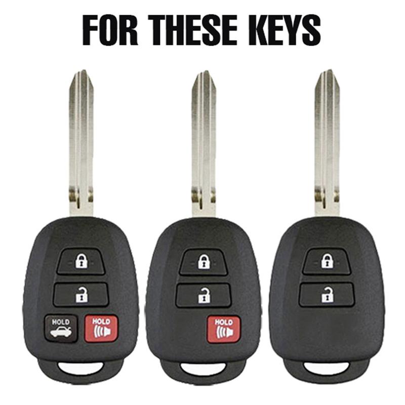 For Toyota Corolla RAV4 Prius Camry 4Runner Tacoma 4Pcs Smart Key Fob Cover Protective Case Shell Remote Control Button Styling