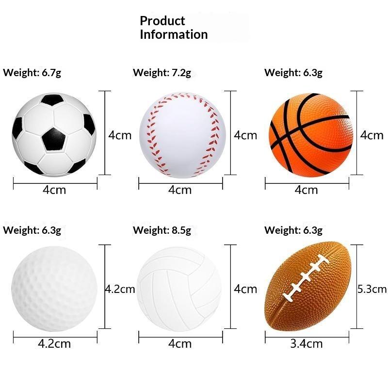 1Pcs Squeeze Ball Toys Sports Theme Kids Birthday Party Favors Goodie Pinata Filler Anti Stress Soccer Basketball Gifts