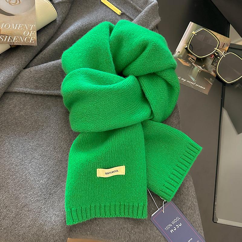 18-color scarf women's winter high-end soft waxy season warm thickened knitted wool couple scarf Korean