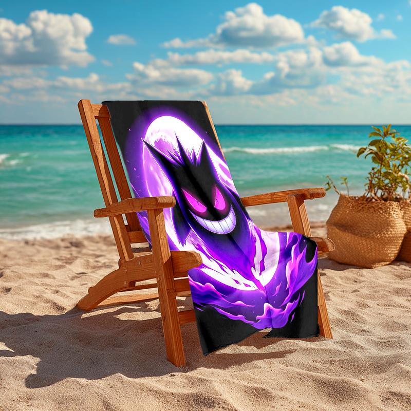 1pc Gengar1 Beach Towel, Comfortable and Thick, and Swimming/Bath/Picnic/Camping Towel, Suitable for Seaside Beaches
