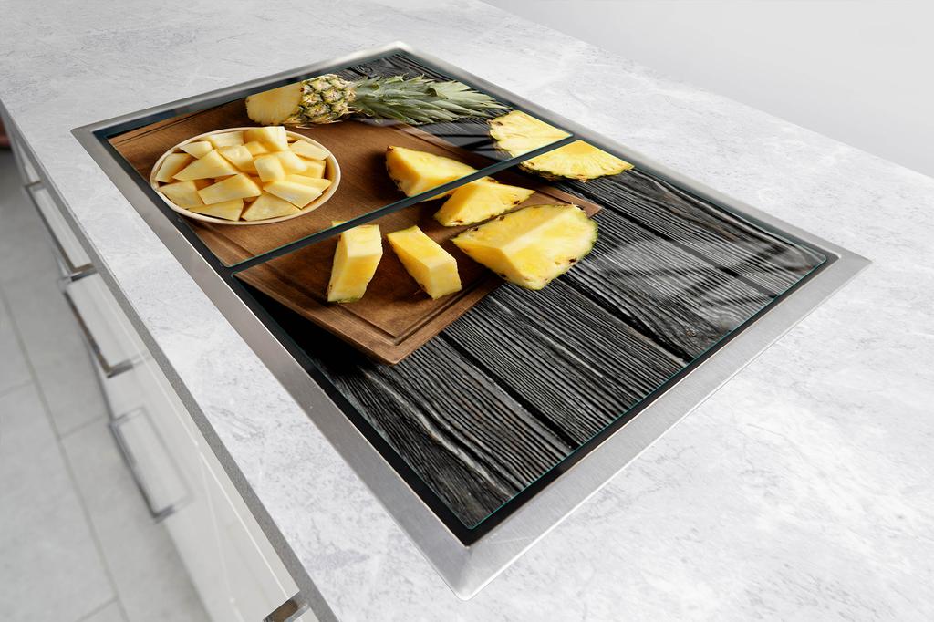 SZKLANA PŁYTA OCHRONNA NA KUCHENKĘ 70x52 ANANAS