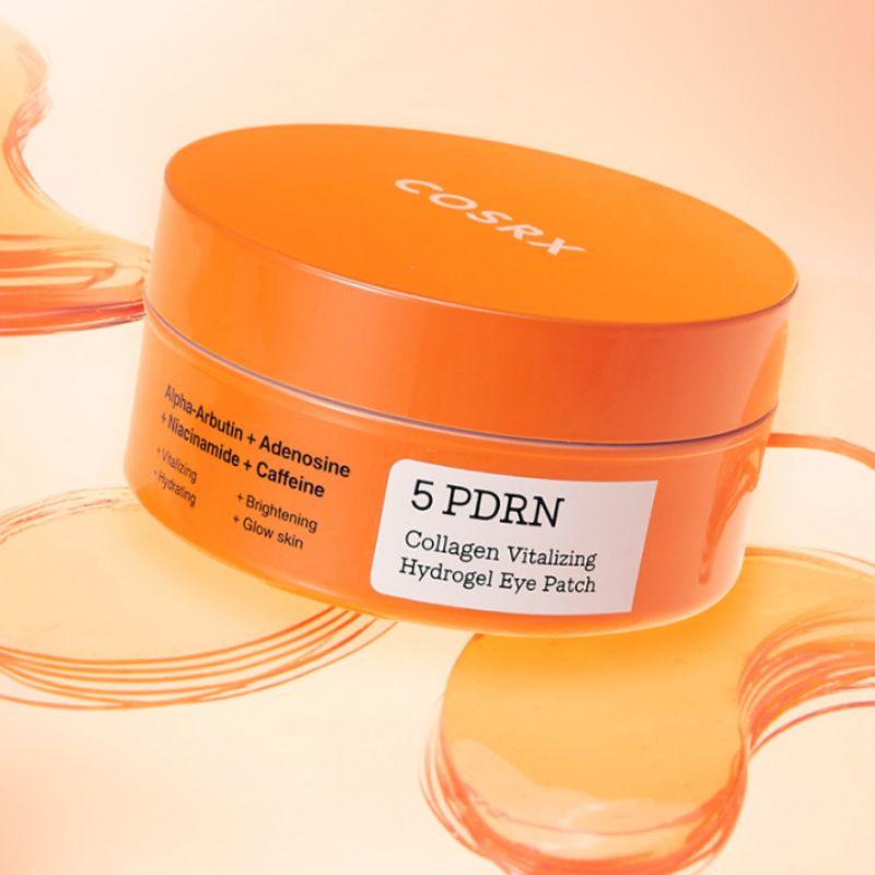 COSRX 5 PDRN Collagen Vitalizing Hydrogel Eye Patch 85g 60pcs – Firming & Hydrating Korean Under Eye Patches for Bright & Smooth Eyes