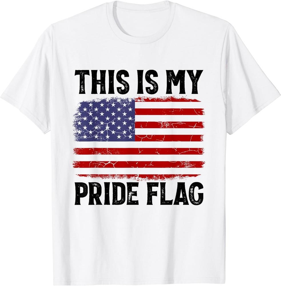 

Patriotic 4th of July American Flag, This Is My Pride Flag T-Shirt Size S-5XL Unisex T-Shirt S