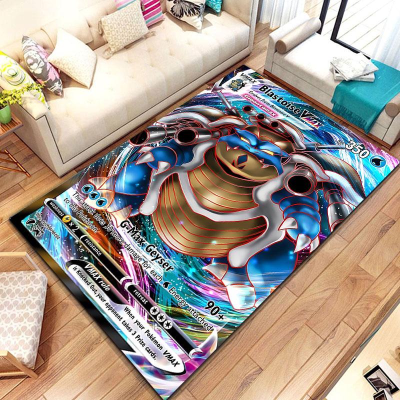 Pokemon Karten Serie Anime Poster Großer Teppich 3D Teppiche Zuhause für Wohnzimmer Kinderzimmer Sofa Fußmatte Dekor Kind Bodenteppich