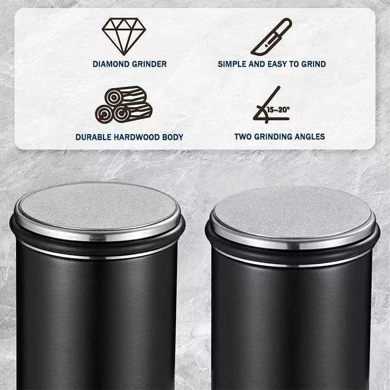 Rolling Knife Sharpener Double Sided Diamond Sharpening Stone 15/20° Degree Magnetic Roller Angle Sharpening Chef Kitchen Knives