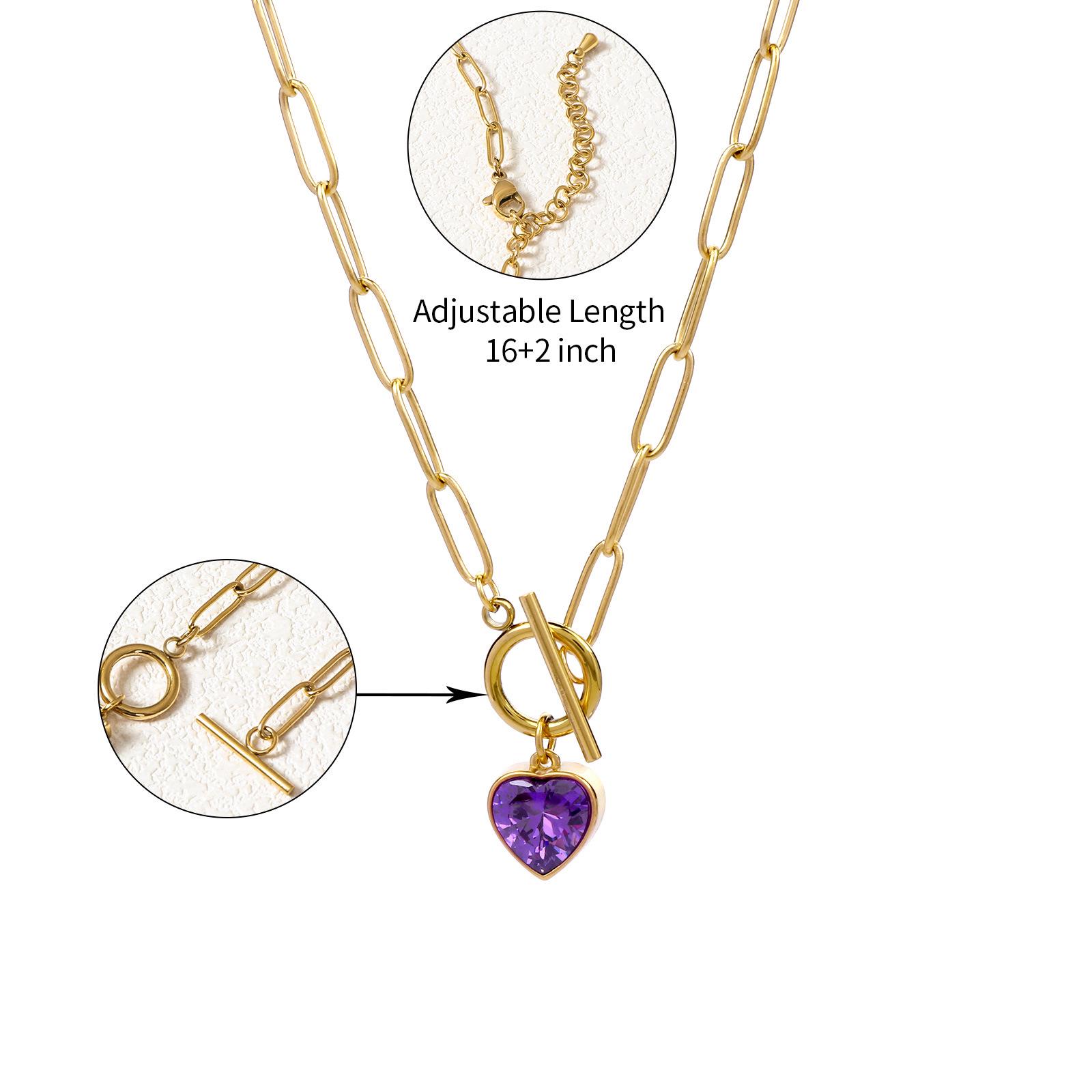 

JUSTOP Ретро ожерелье с подвеской в форме сердца с покрытием из 18-каратного золота и цирконовыми стразами