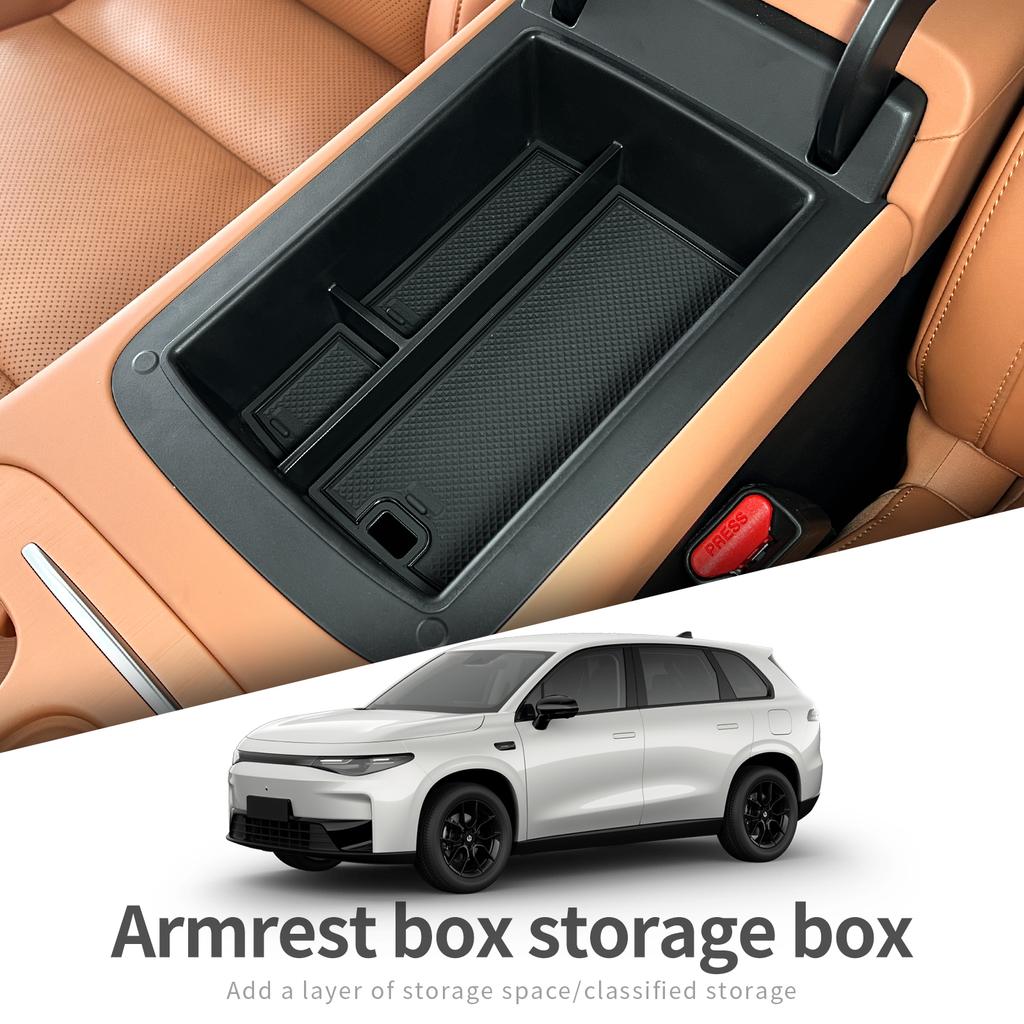 For Leapmotor C10/C16 2024 2025 Center Console Armrest Storage Box Car Tray Organizers Accessories Tidying Black