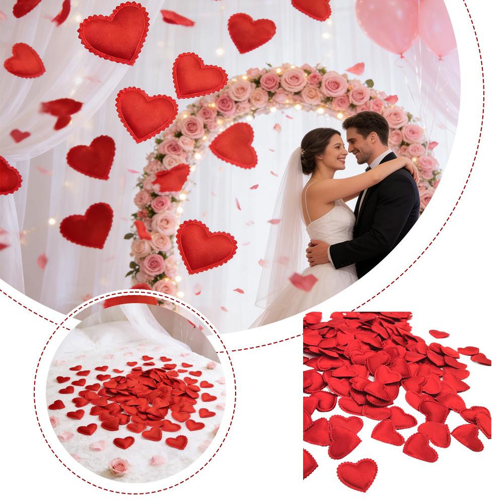 200pcs Artificial Heart Petal Wedding Decor Fake Flower Scattering Petal Valentine Party Decoration Romantic Bedroom Surprise