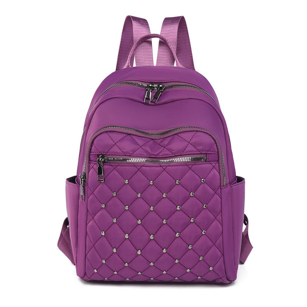 Women's Large Capacity Backpack Rhomboid Rivet Backpack