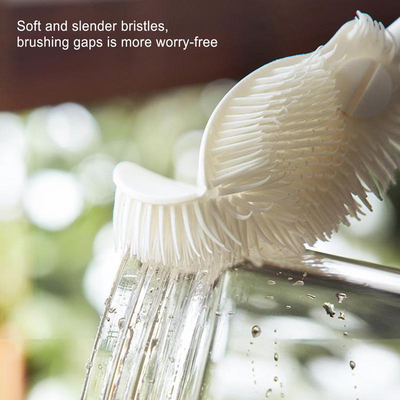 Milk Bottle Brush Cup Scrubber Glass Cleaner Long Handle Drink Bottle Clean Brush Kitchen Cleaning Tool