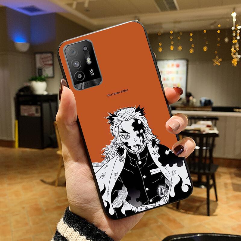 Anime Demon Slayer Kimetsu Kamado Phone Case for OPPO A54 A74 A94 A53S A9 A5 A15 A16 A91 A96 A76 Reno8 8Pro Reno2 Z
