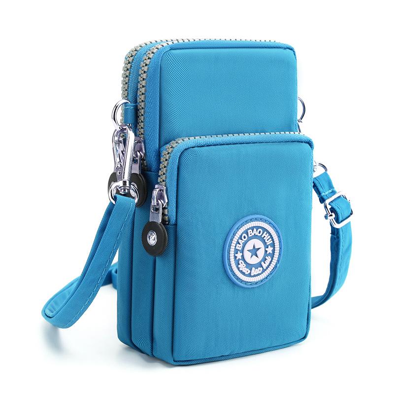 Korean Style Crossbody Phone Bag – Women's Fabric Pouch, Neck Hanging Sports Armband, Vertical Wrist Coin Purse