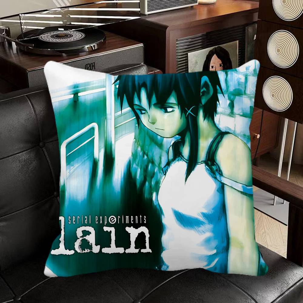 Anime S-Serial Experiments L-lain Pillow Case Square Pillow Bedroom Sofa Leisure Comfort Cushion Car Home Decoration