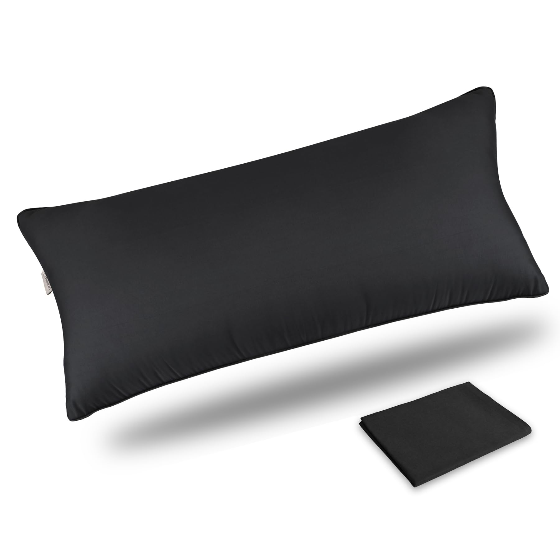 

DreamCat s Pillow, Long Pillow, Body Pillow, Made in Japan, 90x43cm, Height Adjustable, Washable, 3D Structure (Black, Includes 1 Cover)