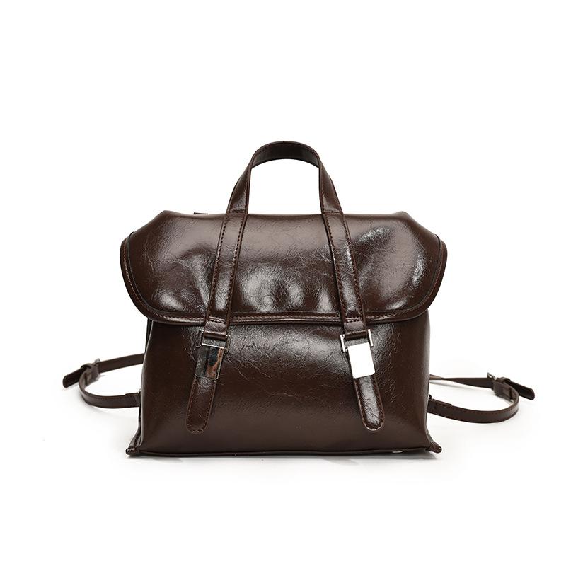 Large Capacity Leopard Print Backpack Women'S High-End Versatile Handbag Retro Casual Shoulder Bag