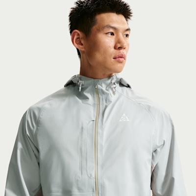 Nike Windbreaker Jackets Men s Mist Gray/Mountain White Hooded Non Det M