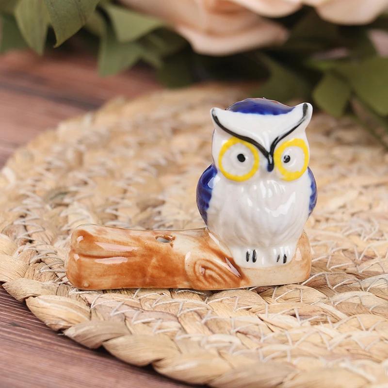 Ceramic Owl Incense Stick Rack Holder Japanese Retro Pattern Incense Base Tea Ceremony Accessories Home Decoration