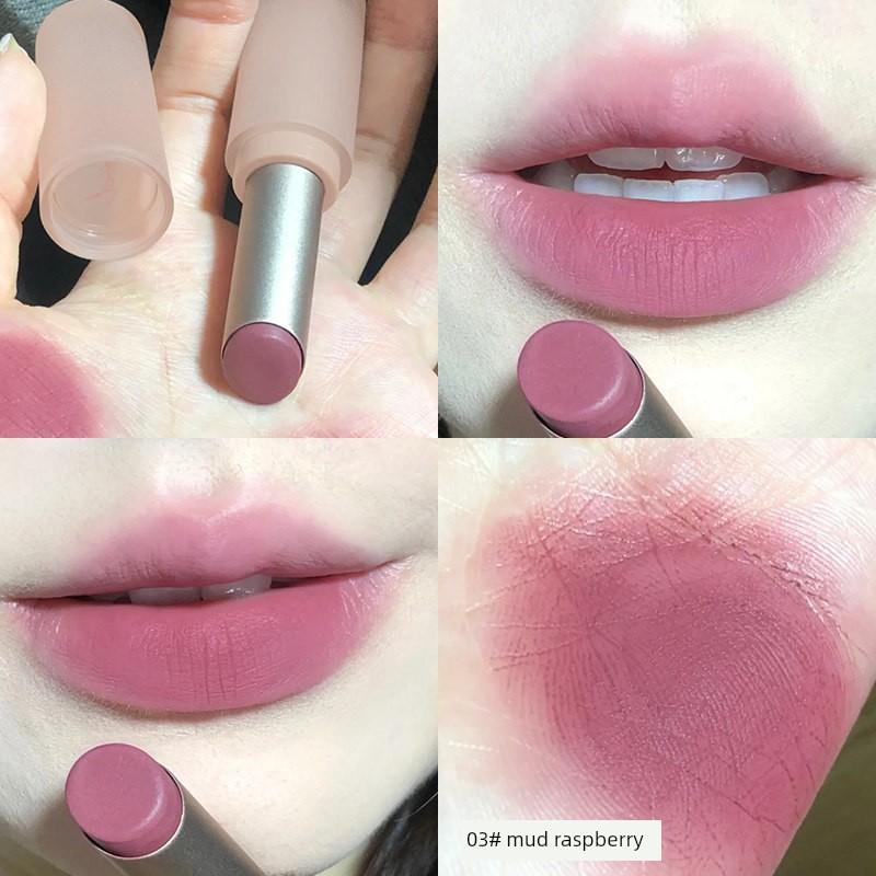 Korean-Style Makeup for Girls! Velvet Matte Lipstick Lip Gloss for Women, Moisturizing and Brightening, Genuine Product In Milk Tea and Guava Colors